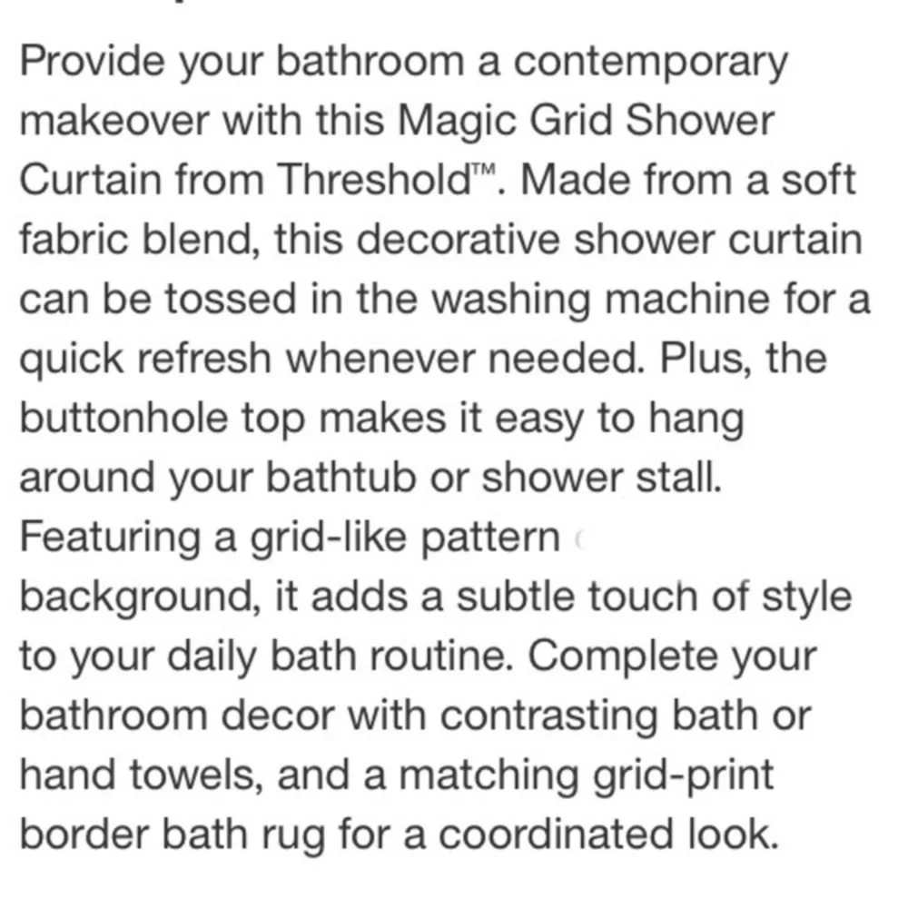 Threshold gray Plaid Shower Curtain‎